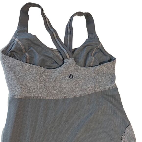 Lululemon Athletica Gray Adjustable Bra Side Detail Tank Top Size 4 - Picture 4 of 13